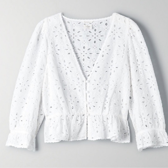 Aritzia Tops - Aritzia Wilfred la Boheme caravan cotton eyelet blouse xs white